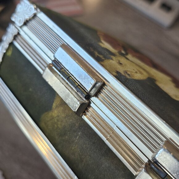 MCM VTG Schmid Bros Musical Jewelry Box Silk Cloth Japan The Red Boy By Lawrence - Picture 9 of 13